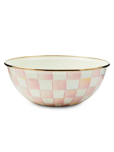 Mackenzie-childs Medium Rosy Check Enamel Everyday Bowl