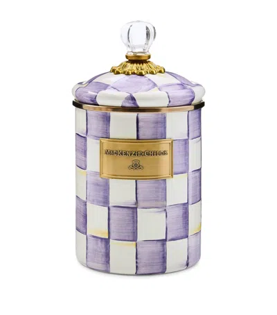Mackenzie-childs Medium Violet Check Canister In Purple