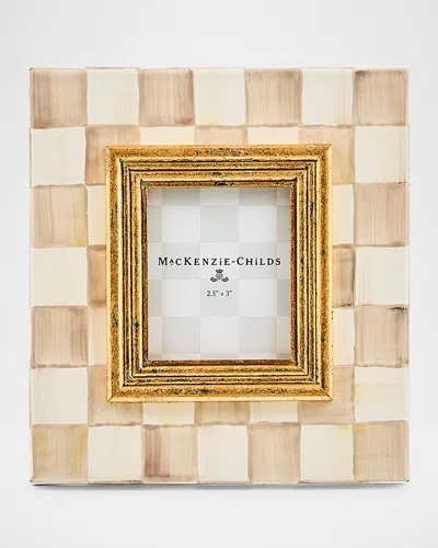 Mackenzie-childs Mocha Check 2.5" X 3" Picture Frame