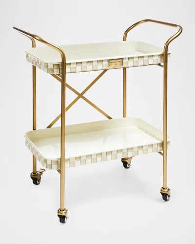 Mackenzie-childs Mocha Check 2-tier Kitchen Cart
