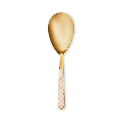 Mackenzie-childs Mocha Check Bistro Serving Spoon