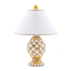 Mackenzie-childs Check Ceramic Globe Lamp In Brown;white