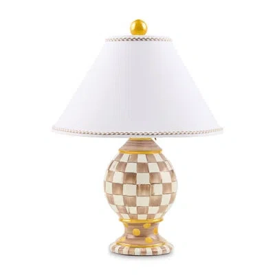 MACKENZIE-CHILDS MOCHA CHECK CERAMIC GLOBE LAMP