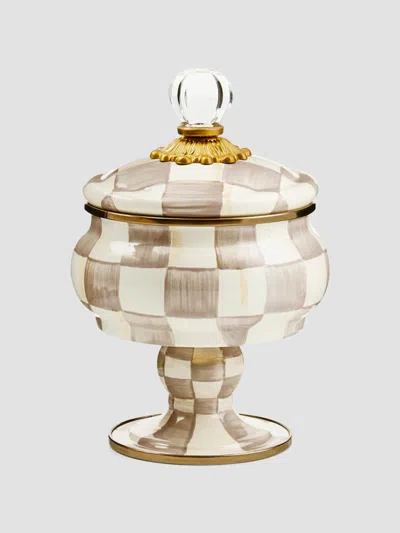 Mackenzie-childs Mocha Check Curiosity Pot