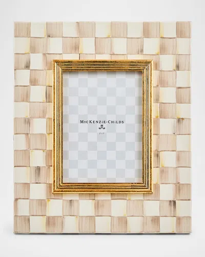 Mackenzie-childs Mocha Check Frame, 5" X 7"