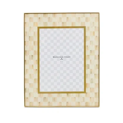 Mackenzie-childs Mocha Check Glass Frame In Gold
