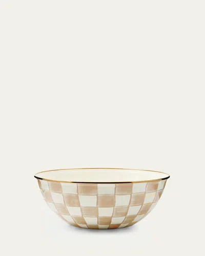 Mackenzie-childs Mocha Check Large Everyday Bowl In Neutral