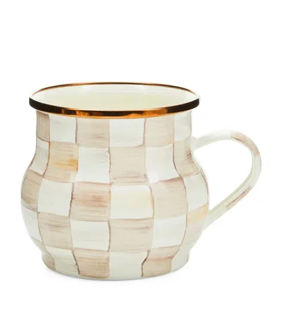 Mackenzie-childs Mocha Check Mug In Beige
