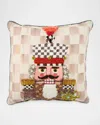Mackenzie-childs Mocha Check Nutcracker Throw Pillow In Multi