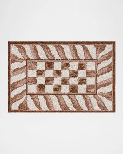 Mackenzie-childs Mocha Check Rug, 2 & Apos; X 3 & Apos;
