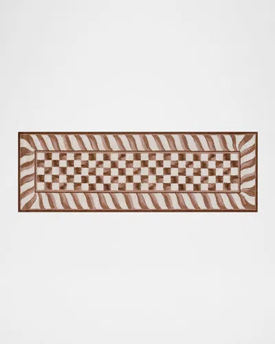 Mackenzie-childs Mocha Check Runner Rug, 3 & Apos; X 8 & Apos;