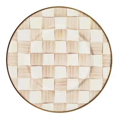 Mackenzie-childs Mocha Check Salad Plate In Brown;white
