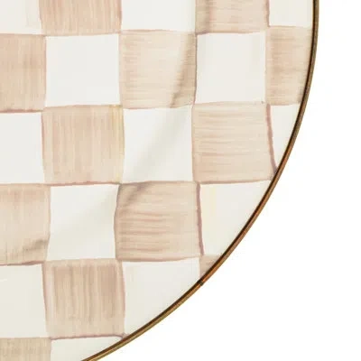 Mackenzie-childs Mocha Check Serving Platter In Brown;white