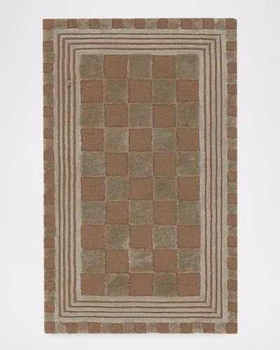 Mackenzie-childs Mocha Tonal Check Rug, 2 & Apos; X 4 & Apos; In Brown