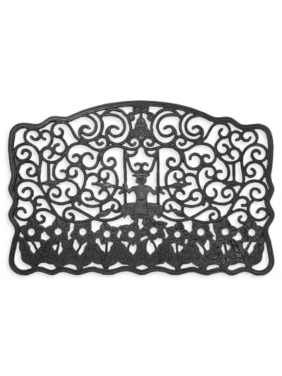 Mackenzie-childs Mrs. Powers Rubber Door Mat In Black