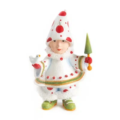 Mackenzie-childs Patience Brewster Dash Away Blitzen's Elf Ornament In White,green,red