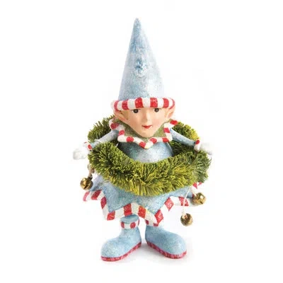 Mackenzie-childs Patience Brewster Dash Away Dasher's Elf Ornament In Blue,green,red,white