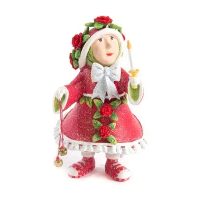 Mackenzie-childs Patience Brewster Dash Away Donna's Elf Ornament In White,green,red,gold