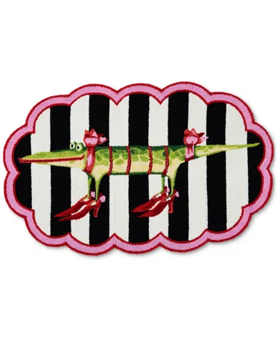 Mackenzie-childs Patience Brewster Gloria Alligator 4' Scalloped Rug In Multi