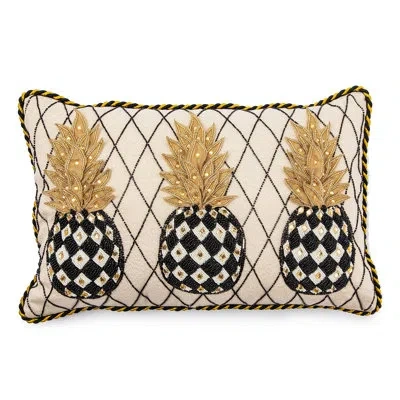 Mackenzie-childs Pineapple Lumbar Pillow In Black;beige;yellow