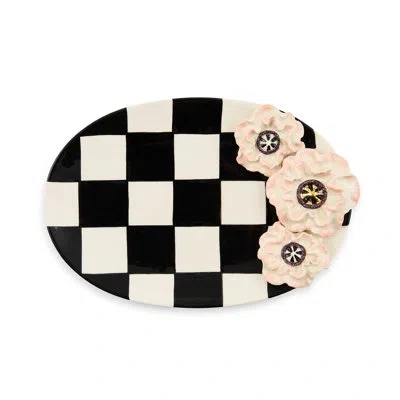 Mackenzie-childs Poppy Trinket Dish In Black;white;beige