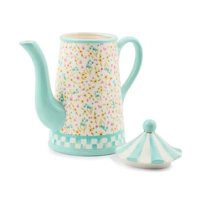 Mackenzie-childs Posie Patch Ceramic Teapot In Blue;yellow