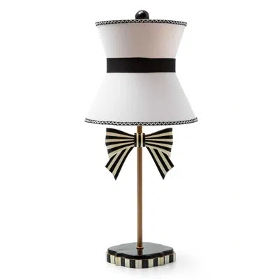 Mackenzie-childs Pretty As A Bow Table Lamp In Black,gold,white