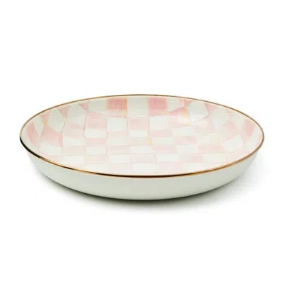 Mackenzie-childs Rosy Check Abundant Bowl In White;pink;gold