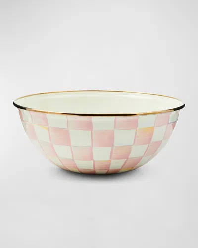 Mackenzie-childs Rosy Check Enamel Everyday Bowl In Noclr