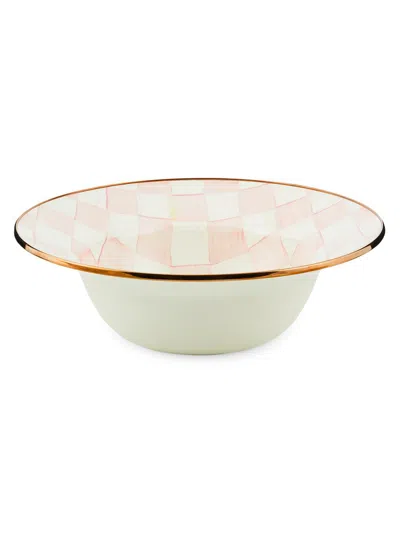 Mackenzie-childs Rosy Check Enamel Serving Bowl