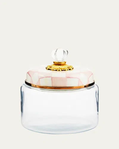 Mackenzie-childs Rosy Check Kitchen Canister, Small In Pink