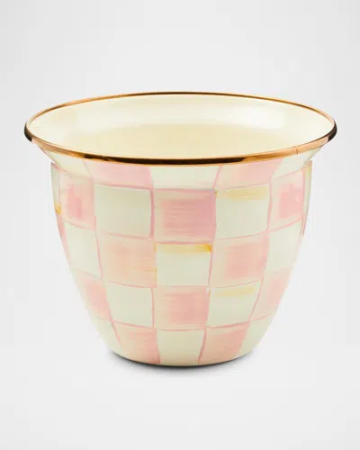 Mackenzie-childs Rosy Check Large Flower Pot