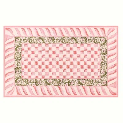 Mackenzie-childs Rosy Check Rug In Pink