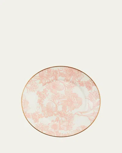 Mackenzie-childs Rosy English Garden Enamel Dinner Plate In Pink