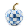 Mackenzie-childs Royal Check Mini Pumpkin In Blue