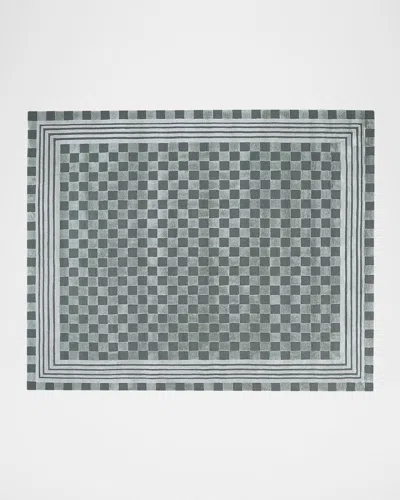 Mackenzie-childs Sage Green Tonal Check Rug, 8 & Apos; X 10 & Apos;
