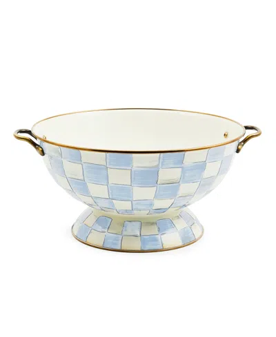 Mackenzie-childs Sky Blue Check Everything Bowl
