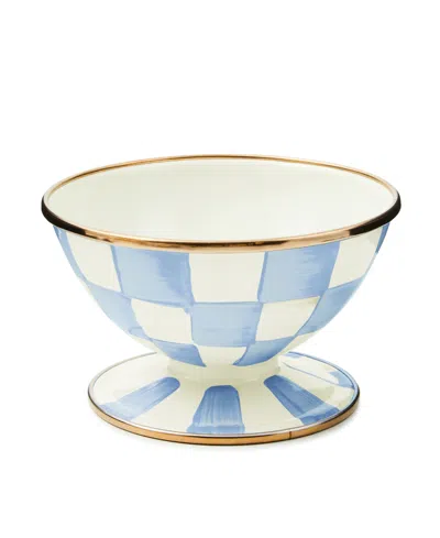 Mackenzie-childs Sky Blue Check Ice Cream Dish