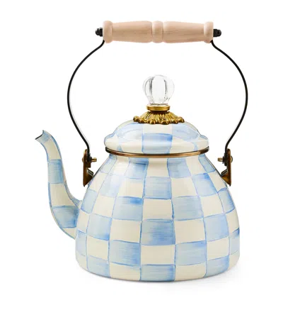 Mackenzie-childs Sky Check 2-quart Tea Kettle In White