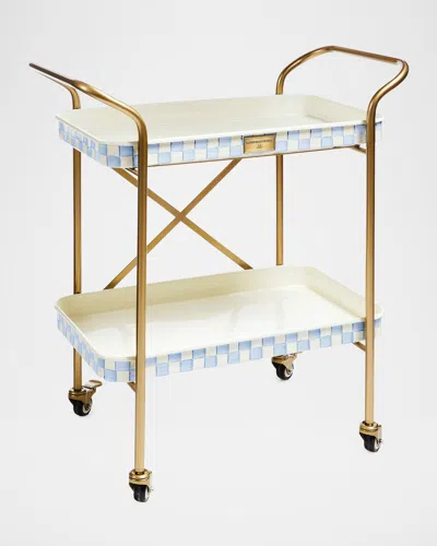 Mackenzie-childs Sky Check 2-tier Kitchen Cart In Multi