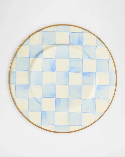 Mackenzie-childs Sky Check Enamel Salad Plate In Blue
