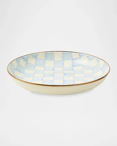Mackenzie-childs Sky Check Hand-painted Enamel Abundant Bowl In Blue