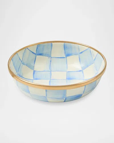Mackenzie-childs Sky Check Hand-painted Enamel Bowl In Blue
