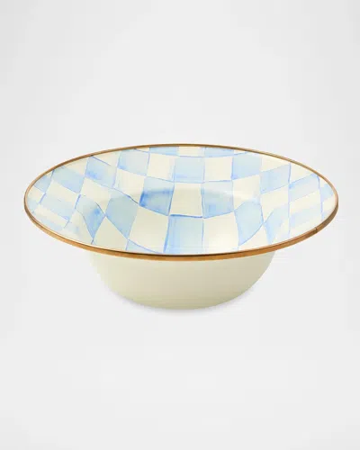 Mackenzie-childs Sky Check Hand-painted Serving Bowl In Blue