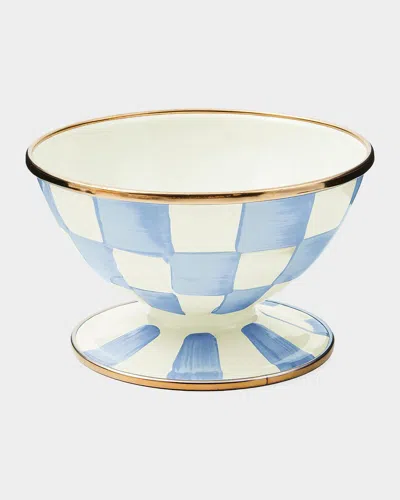 Mackenzie-childs Sky Check Ice Cream Dish In Blue