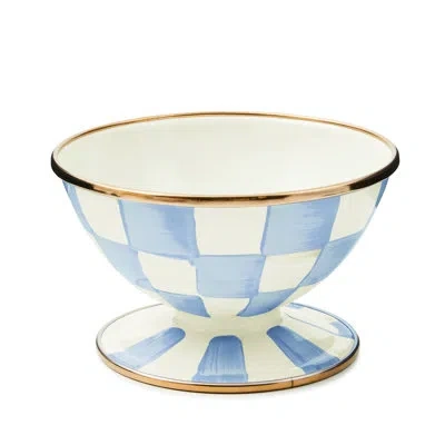 Mackenzie-childs Sky Check Ice Cream Dish In Blue