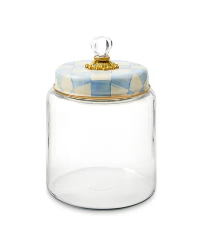 Mackenzie-childs Sky Check Large Kitchen Canister In Sky Blue