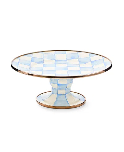 Mackenzie-childs Sky Check Mini Pedestal Platter In Blue