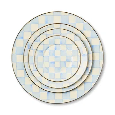 Mackenzie-childs Sky Check Salad/dessert Plate In Blue