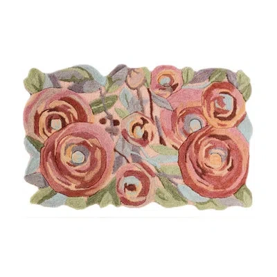Mackenzie-childs Sonia's Rose Rug In Pink;green
